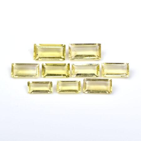 lemon quartz baguette cut