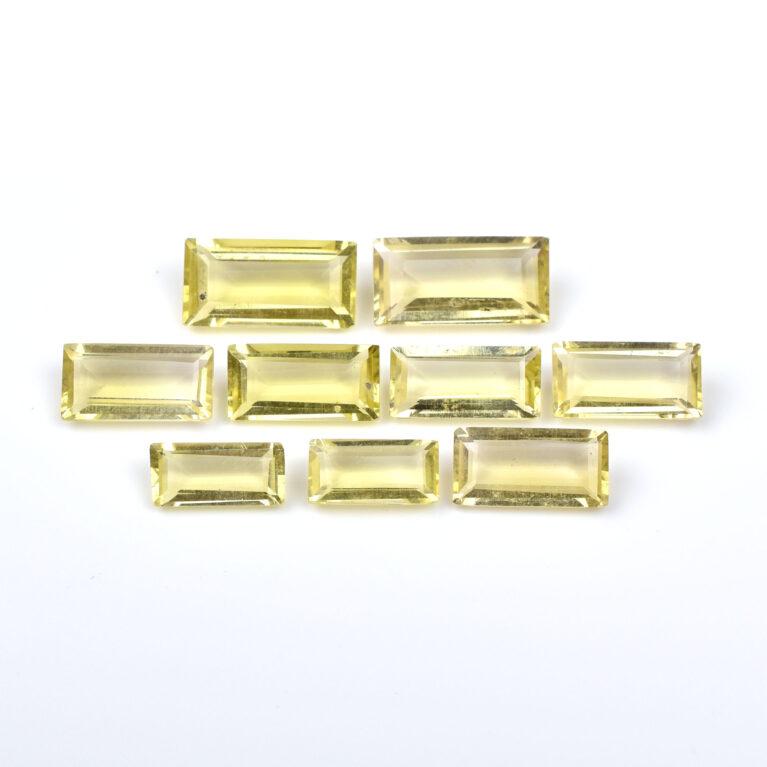 lemon quartz baguette cut