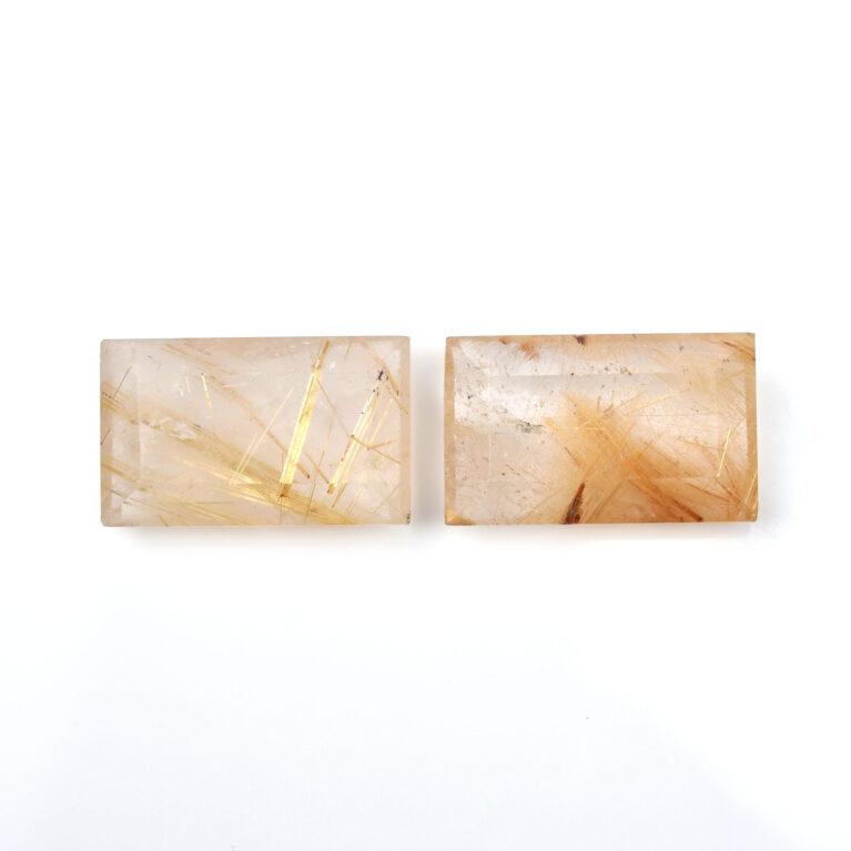Golden rutile baguette cut