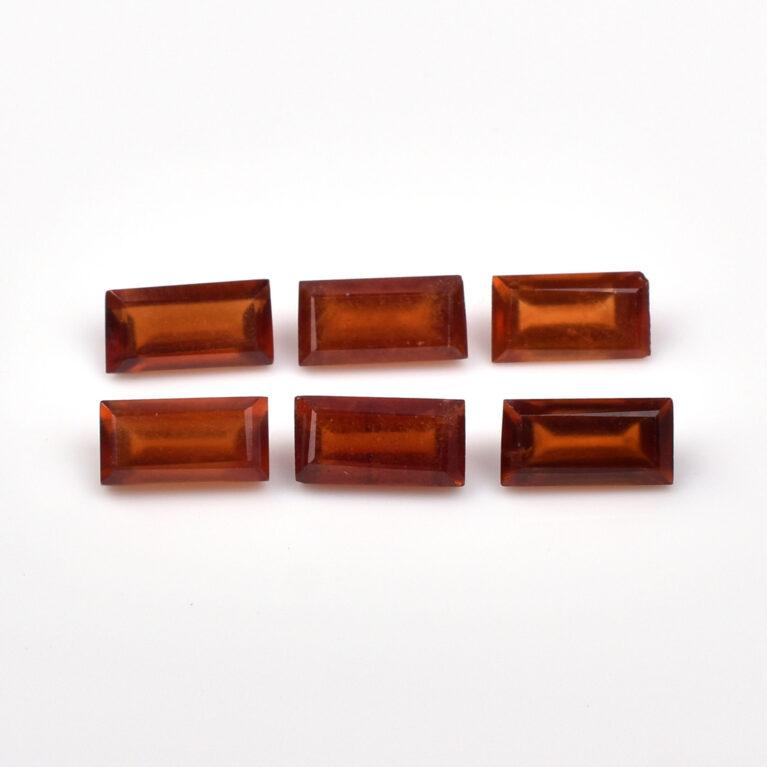 hessonite garnet baguette cut