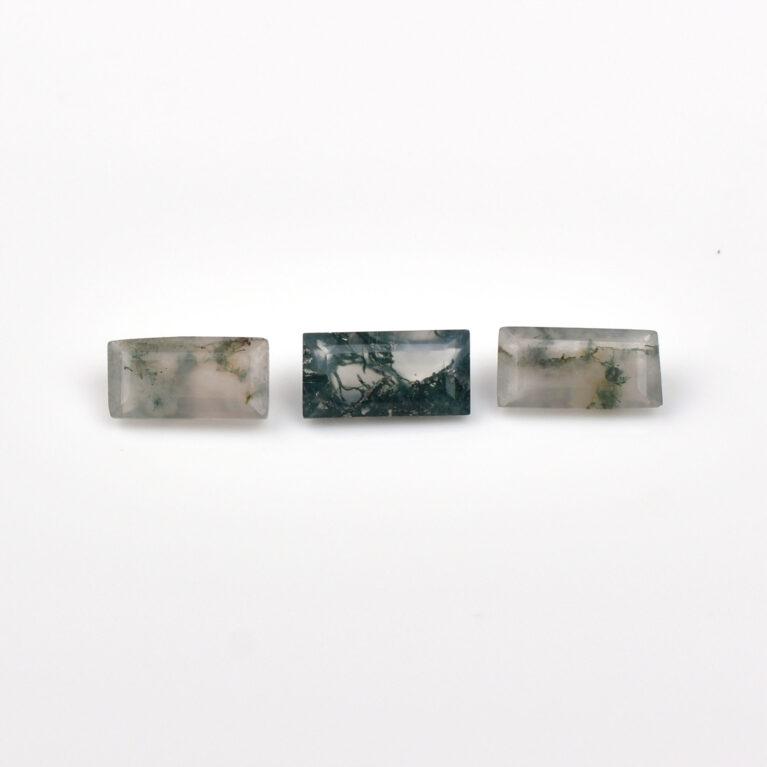 moss agate baguette cut